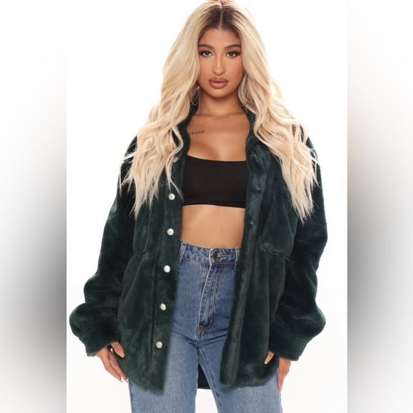 Fashionnova Faux Fur Shacket - Picture 1 of 4